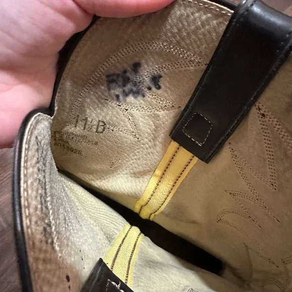 Durango Men’s Size 11 1/2 D Black Leather Cowboy Boots - Picture 4 of 8